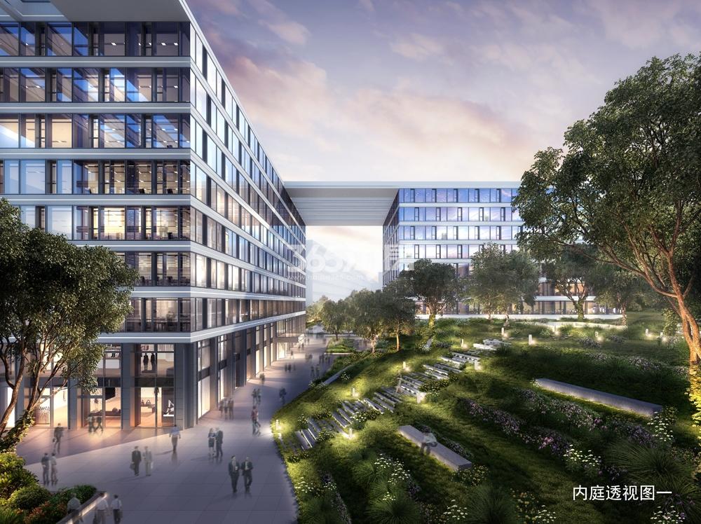 钱江浙商创投中心内庭透视效果图