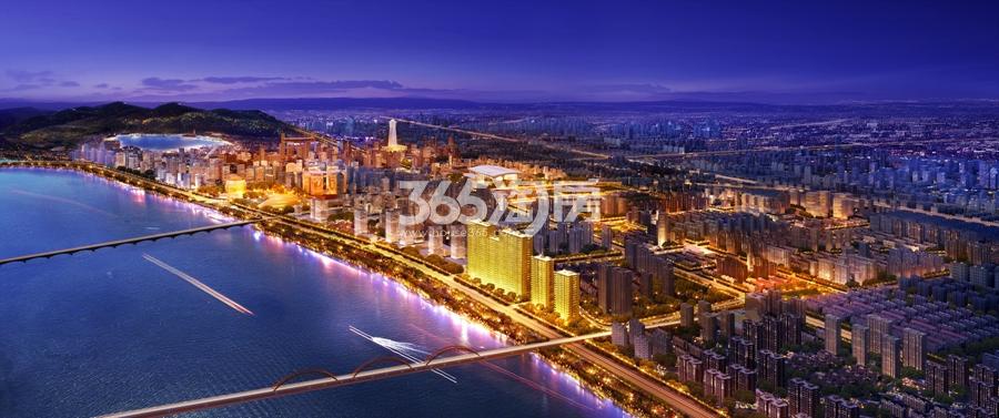 滨江铂金海岸夜景效果图