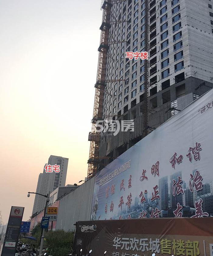 华元欢乐城西区住宅、写字楼施工进程（2017.5）