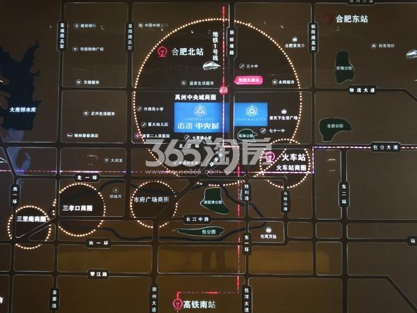 禹洲中央城售楼部内展示区位图实景（2017.9.18）